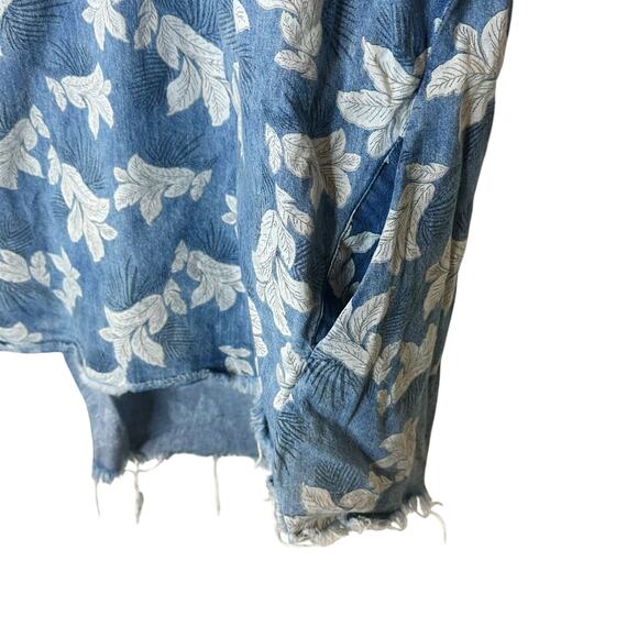 One X One Teaspoon Epiphany Denim Floral Dress Blue XS Oversized - Picture 8 of 16